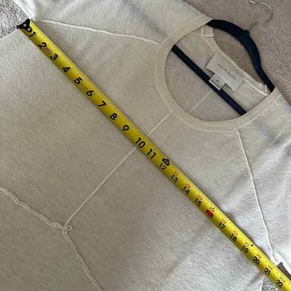 Brochu Walker Cashmere Sweater Sheer Cream Scoop Neck Exposed Hem Women's M - Picture 7 of 10